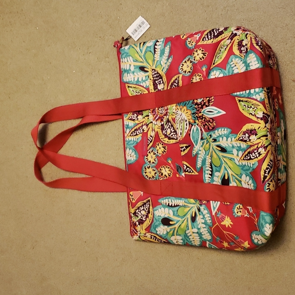 Waterproof Red Paisley Tote Bag